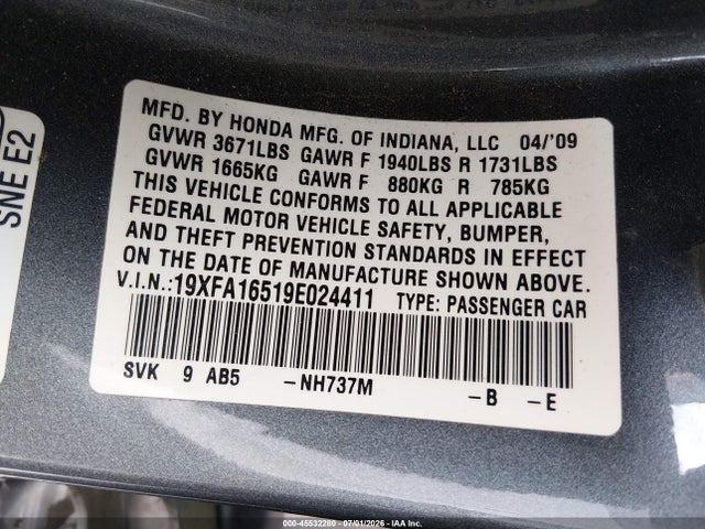 2009 Honda CIVIC LX 照片 9