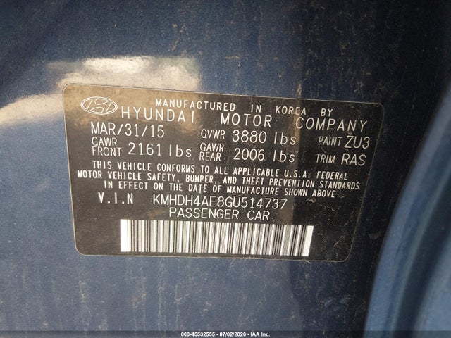 2016 Hyundai ELANTRA SE photo 9