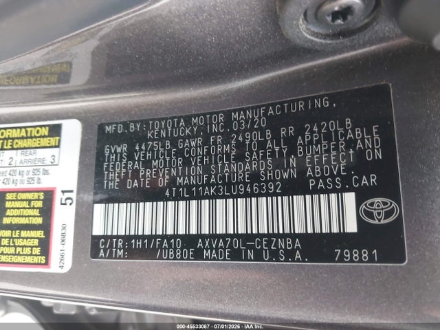 صورة 9 لـ 2020 Toyota CAMRY LE