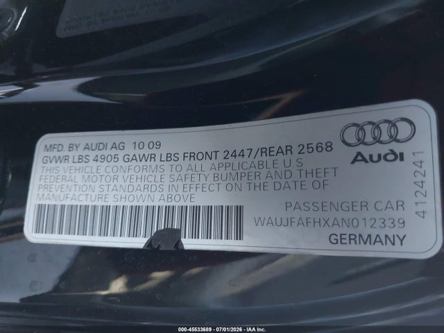 2010 AUDI A5 2.0T PREMIUM — фото 9