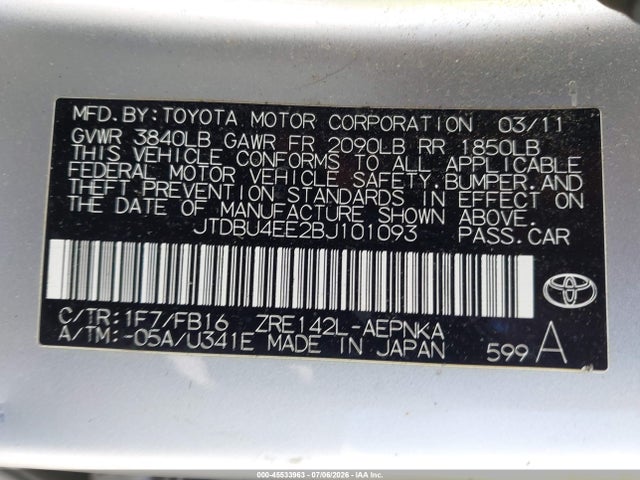 2011 Toyota COROLLA LE 照片 9