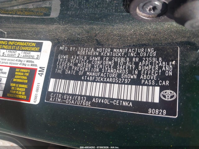 صورة 9 لـ 2010 Toyota CAMRY LE
