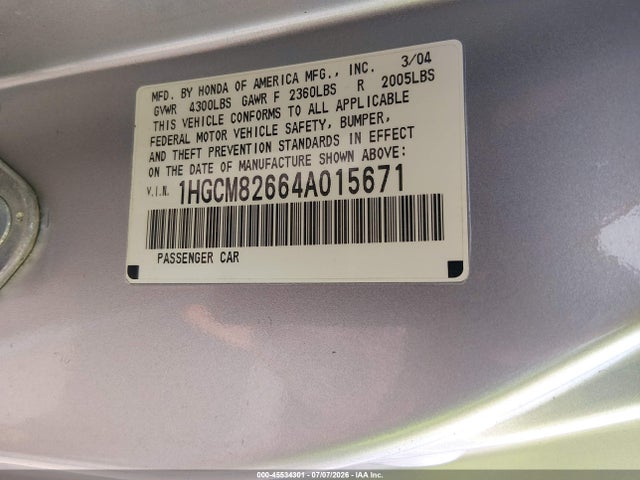صورة 9 لـ 2004 Honda ACCORD 3.0 EX