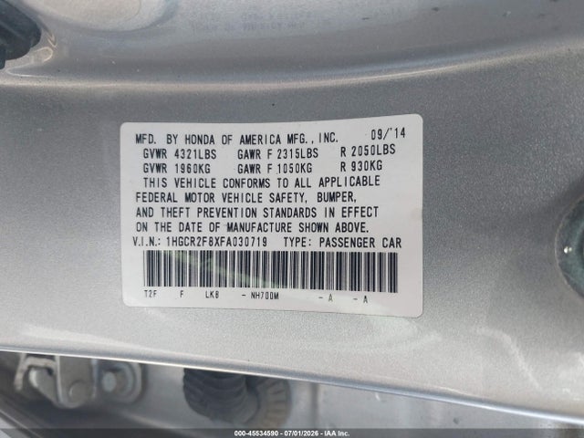 صورة 9 لـ 2015 Honda ACCORD EX-L