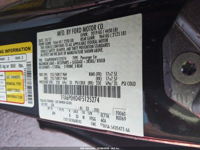 2015 FORD FUSION SE 照片 9