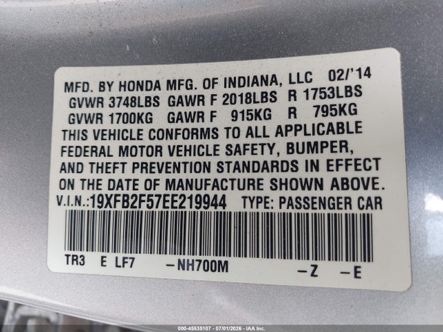 2014 Honda CIVIC LX 照片 9