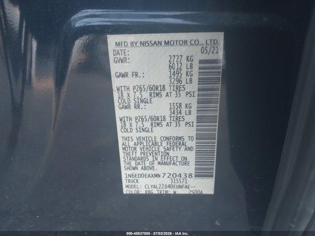 صورة مصغرة 9 لـ 2021 Nissan FRONTIER SV 4X2