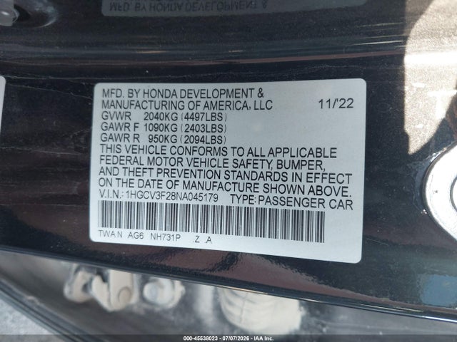 صورة 9 لـ 2022 Honda ACCORD HYBRID SPORT