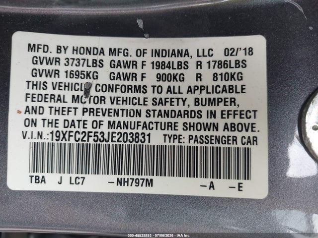2018 Honda CIVIC LX 照片 9