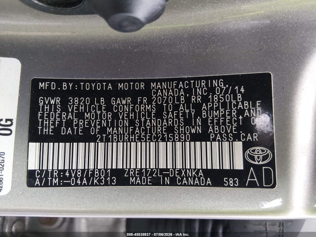 2014 Toyota COROLLA LE 照片 9