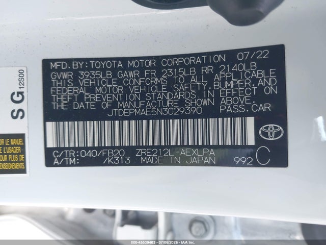 2022 Toyota COROLLA LE 照片 9