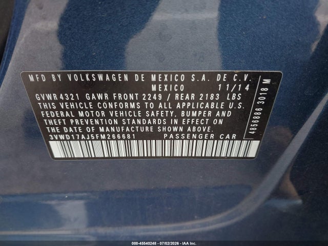 2015 Volkswagen JETTA 1.8T SE 照片 9