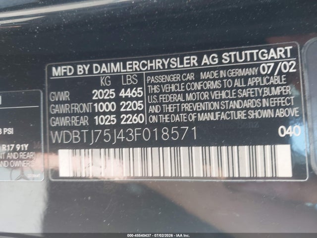 2003 Mercedes-BENZ CLK 照片 9