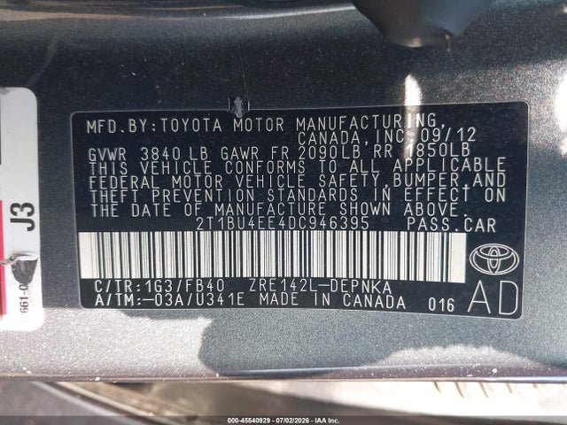 2013 Toyota COROLLA LE 照片 9