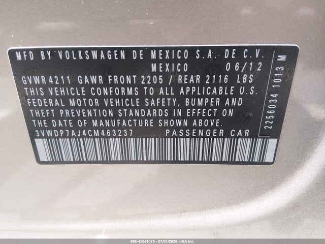 2012 Volkswagen JETTA 2.5L SE 照片 9