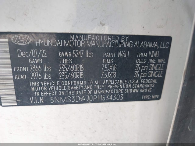 2023 HYUNDAI SANTA FE SEL 9