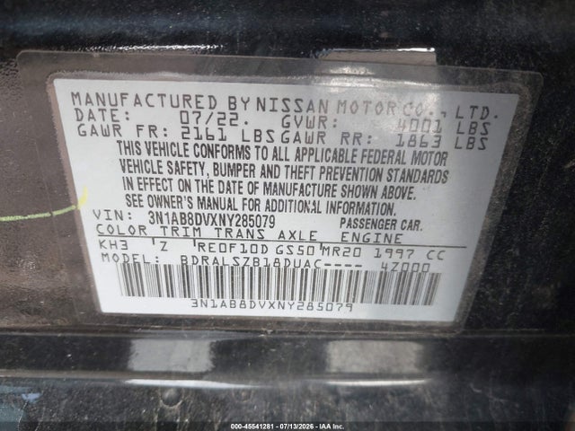 2022 NISSAN SENTRA SR XTRONIC CVT 9