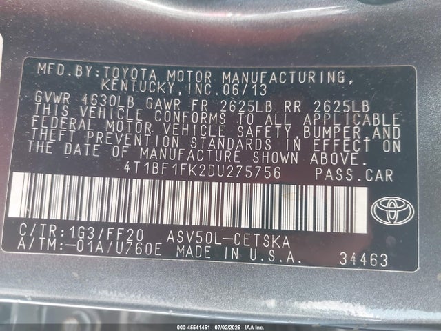 2013 Toyota CAMRY SE photo 9
