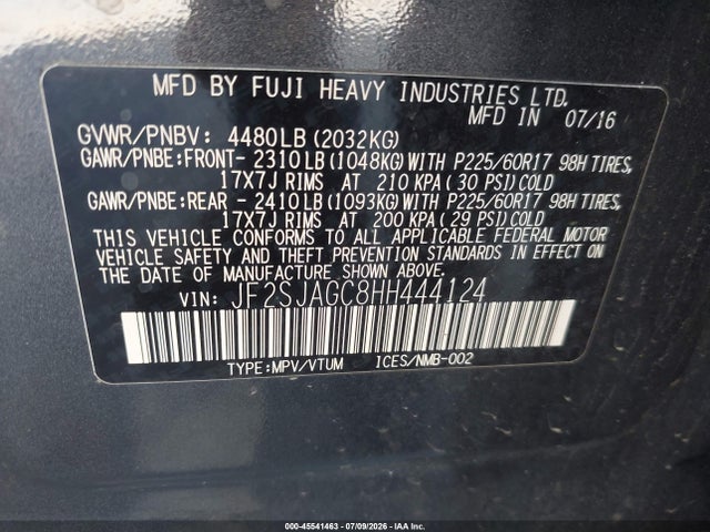 2017 SUBARU FORESTER 2.5I PREMIUM 9