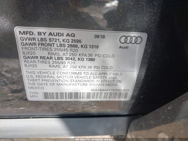 2019 AUDI SQ5 3.0T PREMIUM 9