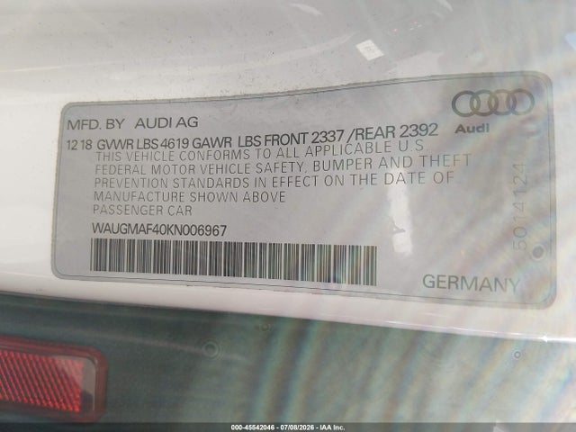 2019 AUDI A4 40 PREMIUM/40 TITANIUM PREMIUM 照片 9