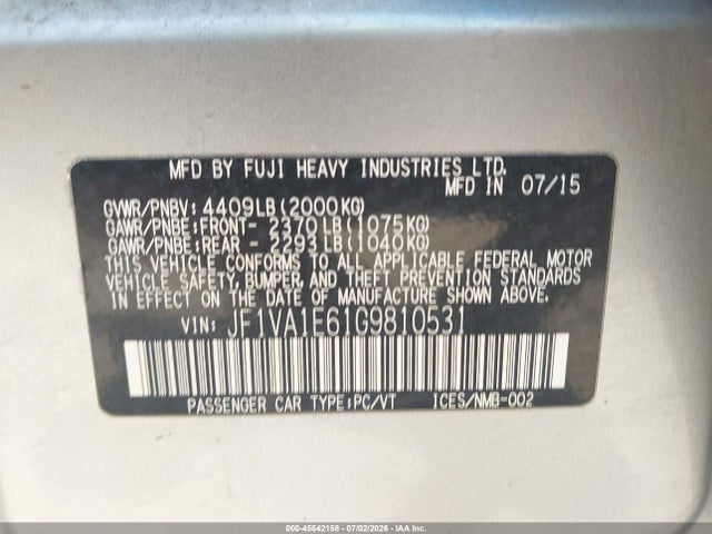 2016 Subaru WRX PREMIUM — фото 9