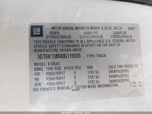 2008 GMC SIERRA 1500 SLE1 — фото 9