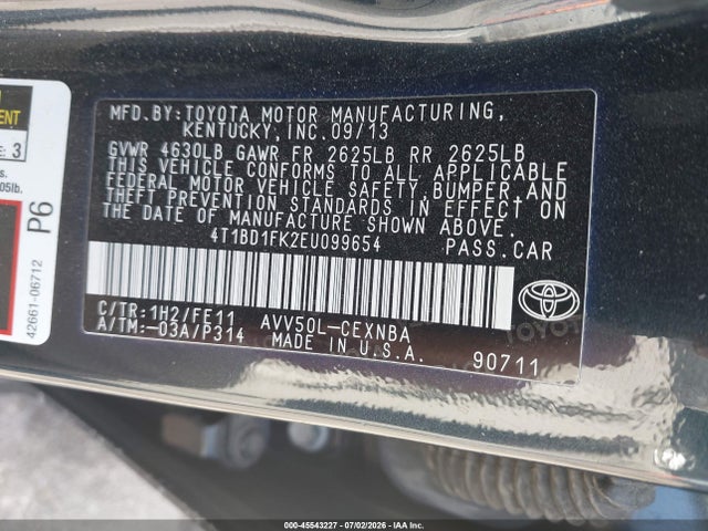 صورة 9 لـ 2014 Toyota CAMRY HYBRID LE