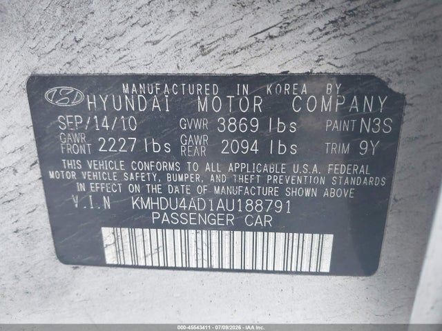 صورة 9 لـ 2010 Hyundai ELANTRA GLS