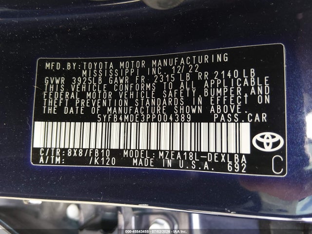 2023 Toyota COROLLA LE 照片 9