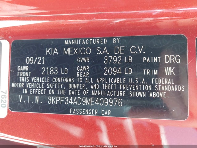 صورة 9 لـ 2021 KIA FORTE GT-LINE