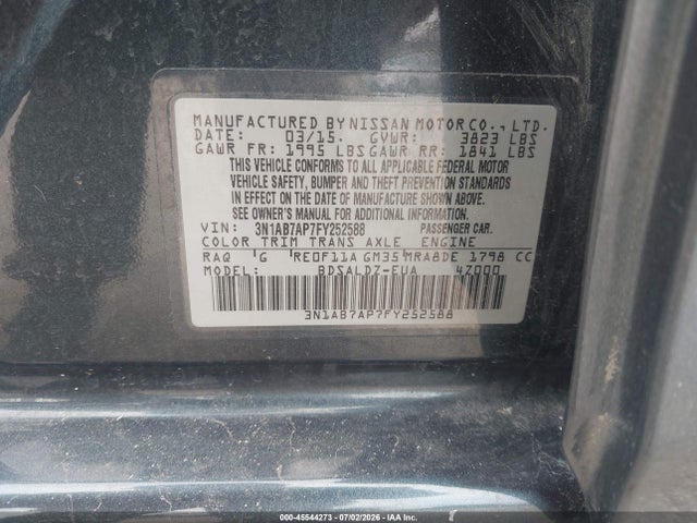 2015 Nissan SENTRA FE+ S/S/SL/SR/SV 照片 9