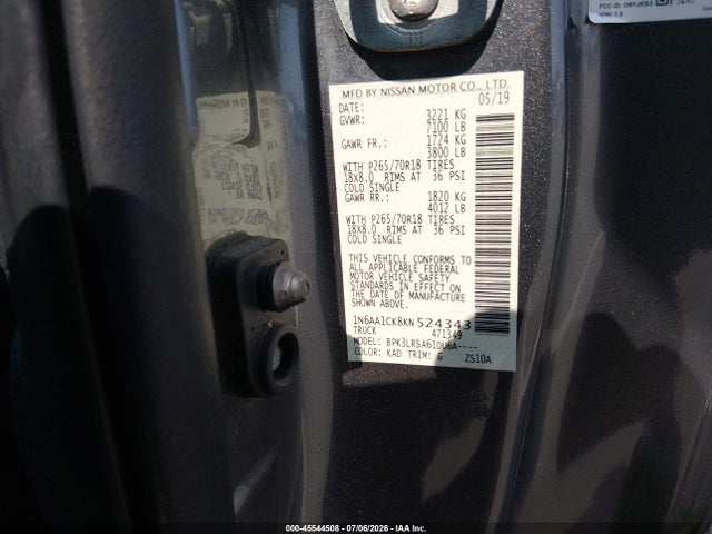 2019 NISSAN TITAN S 9