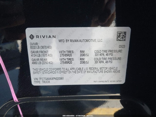 2023 Rivian R1T ADVENTURE QUAD MOTOR LARGE PACK photo 9