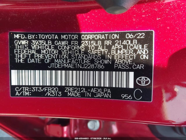 صورة 9 لـ 2022 Toyota COROLLA LE