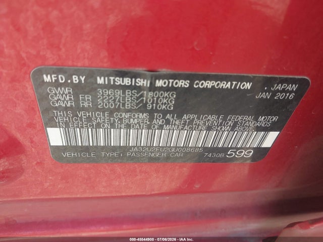 صورة 9 لـ 2016 Mitsubishi LANCER ES