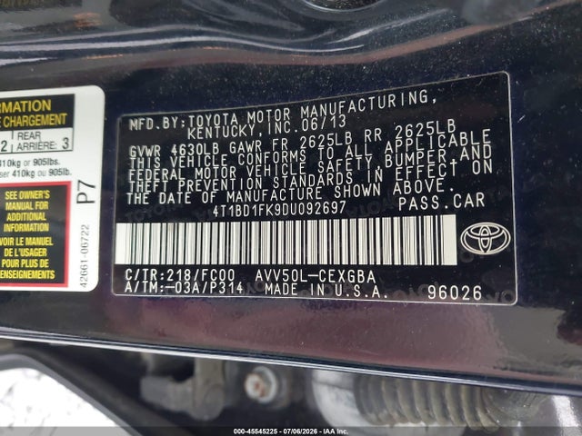 2013 Toyota CAMRY HYBRID XLE photo 9