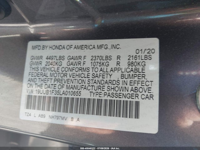 2020 Acura TLX STANDARD 照片 9