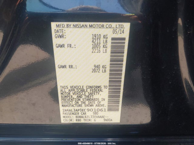 2014 Nissan ALTIMA 2.5 S 照片 9