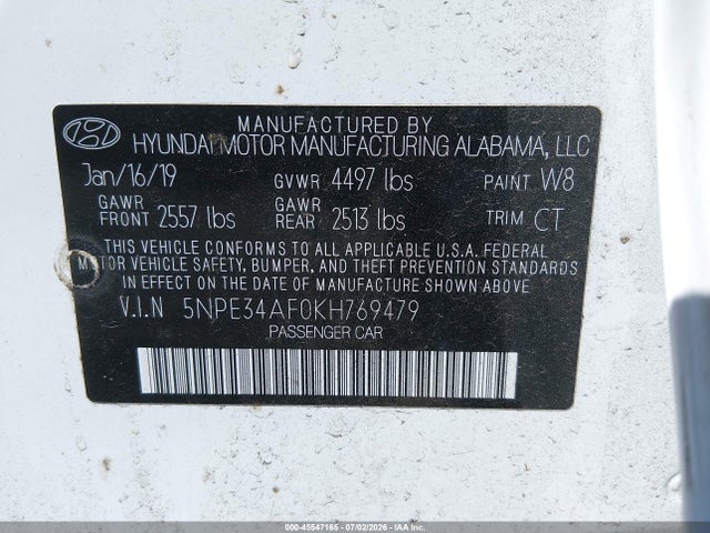 2019 HYUNDAI SONATA LIMITED 9