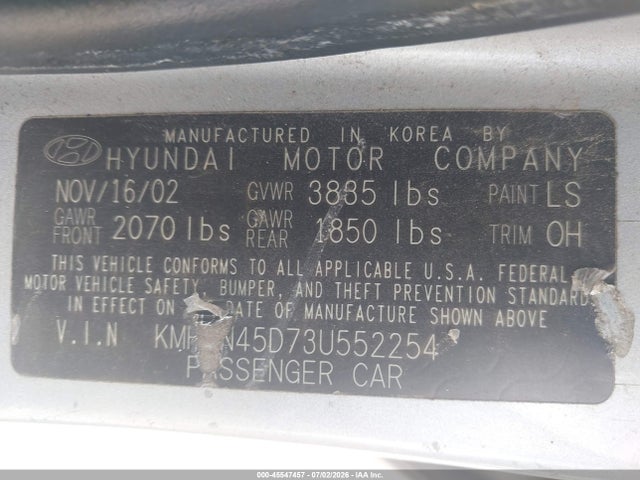 2003 Hyundai ELANTRA GLS/GT 照片 9