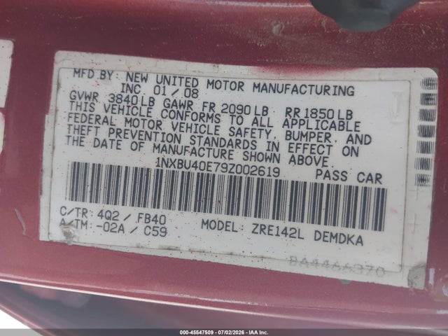 2009 Toyota COROLLA 照片 9