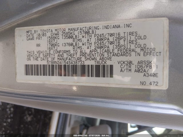 2004 Toyota TUNDRA SR5 photo 9