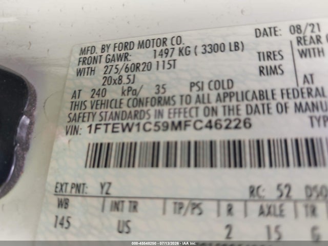 صورة مصغرة 9 لـ 2021 FORD F-150 XLT