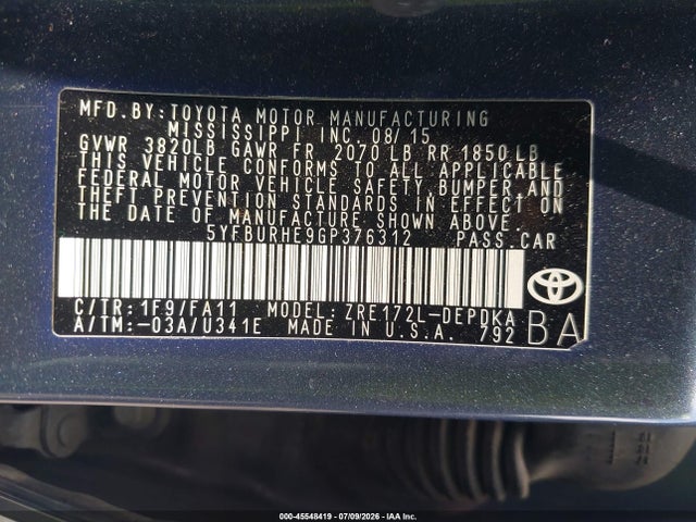 صورة 9 لـ 2016 Toyota COROLLA L