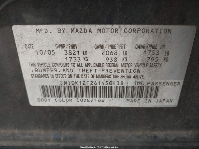 صورة 9 لـ 2006 Mazda MAZDA3 I TOURING
