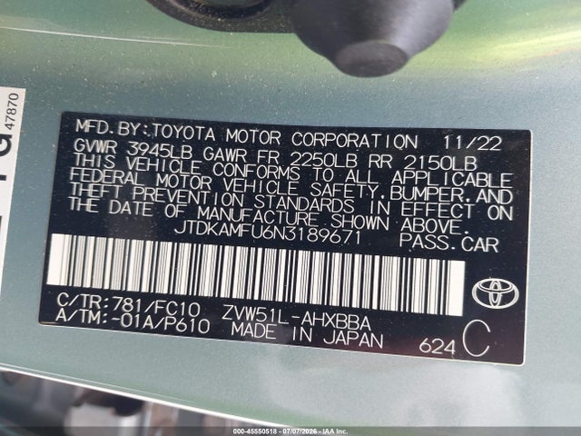 صورة 9 لـ 2022 Toyota PRIUS L