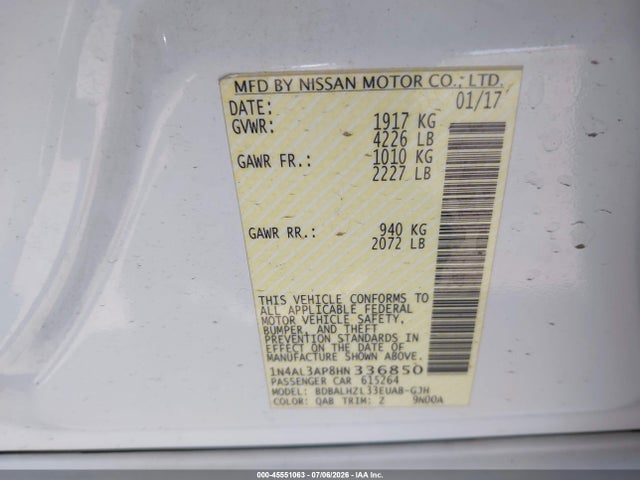 2017 Nissan ALTIMA 2.5 SR 照片 9