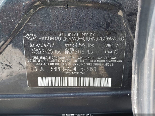 2013 Hyundai SONATA GLS 照片 9