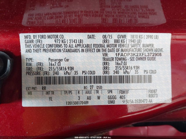 صورة 9 لـ 2015 FORD FOCUS SE